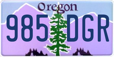 OR license plate 985DGR