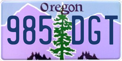 OR license plate 985DGT