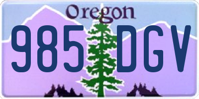 OR license plate 985DGV