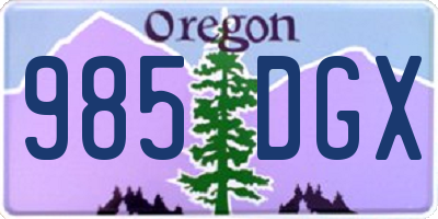 OR license plate 985DGX
