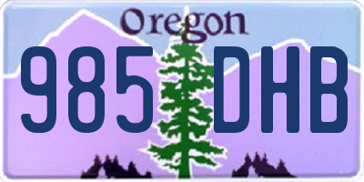 OR license plate 985DHB