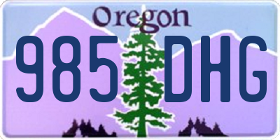 OR license plate 985DHG