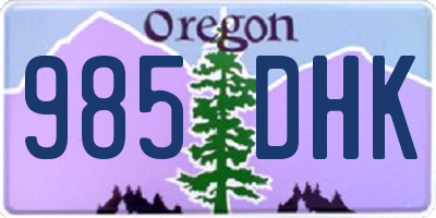 OR license plate 985DHK