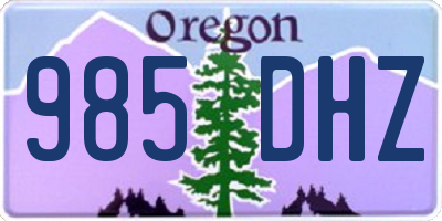 OR license plate 985DHZ
