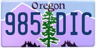 OR license plate 985DIC