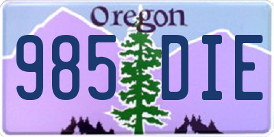 OR license plate 985DIE