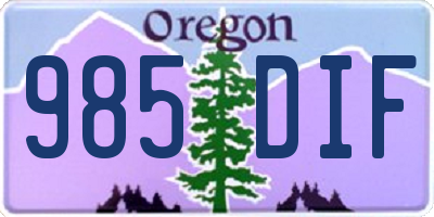 OR license plate 985DIF