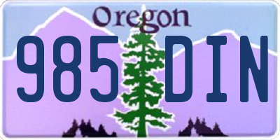 OR license plate 985DIN