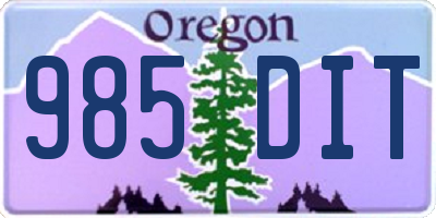 OR license plate 985DIT