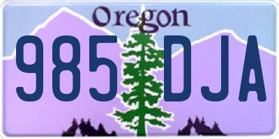 OR license plate 985DJA