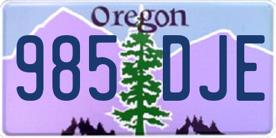 OR license plate 985DJE