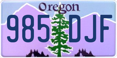 OR license plate 985DJF