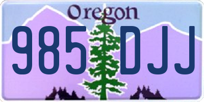 OR license plate 985DJJ