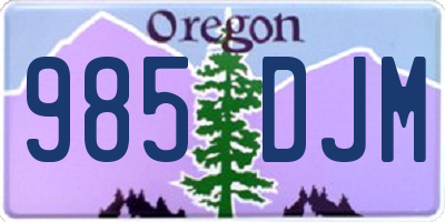 OR license plate 985DJM