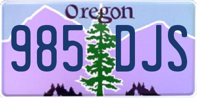 OR license plate 985DJS