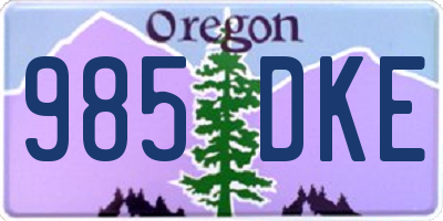 OR license plate 985DKE