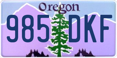OR license plate 985DKF