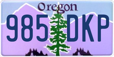 OR license plate 985DKP