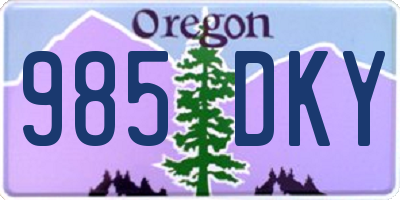 OR license plate 985DKY
