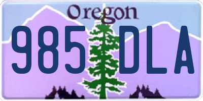 OR license plate 985DLA