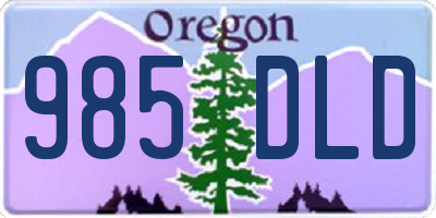 OR license plate 985DLD