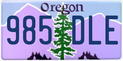 OR license plate 985DLE
