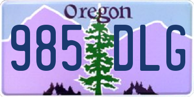 OR license plate 985DLG