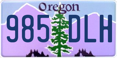 OR license plate 985DLH