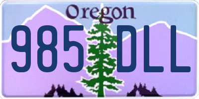 OR license plate 985DLL