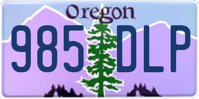 OR license plate 985DLP