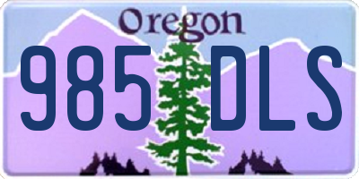 OR license plate 985DLS
