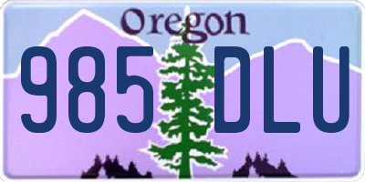 OR license plate 985DLU