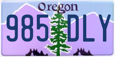 OR license plate 985DLY
