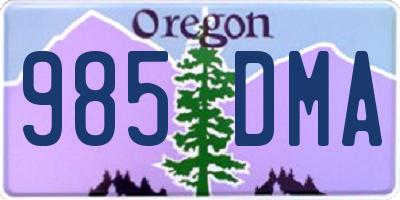 OR license plate 985DMA