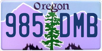 OR license plate 985DMB
