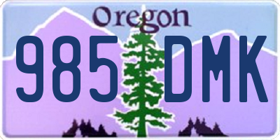 OR license plate 985DMK