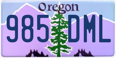 OR license plate 985DML