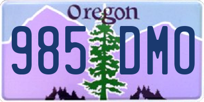 OR license plate 985DMO