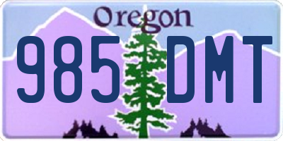 OR license plate 985DMT