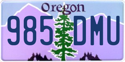 OR license plate 985DMU