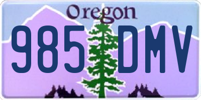 OR license plate 985DMV