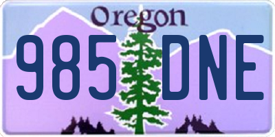 OR license plate 985DNE