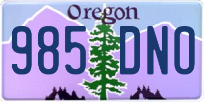 OR license plate 985DNO