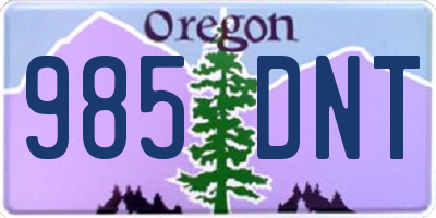 OR license plate 985DNT