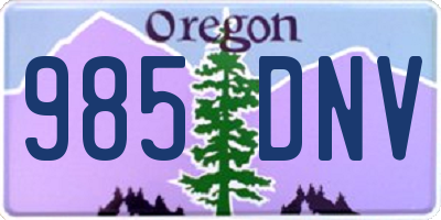 OR license plate 985DNV