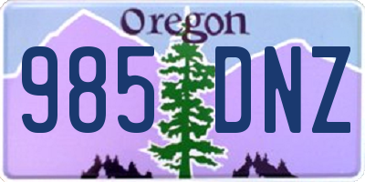 OR license plate 985DNZ