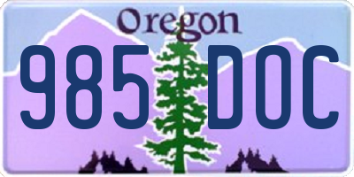 OR license plate 985DOC