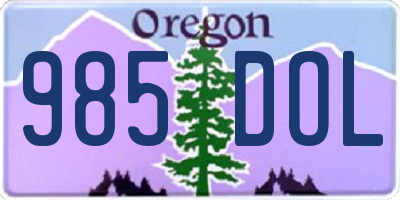 OR license plate 985DOL