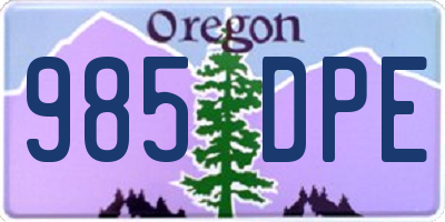 OR license plate 985DPE