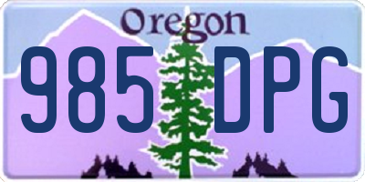 OR license plate 985DPG